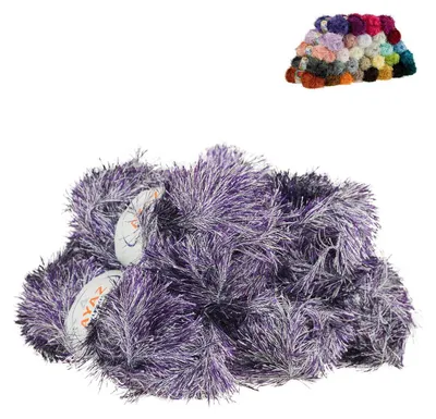 Produktbild von Fransen-Strickgarn Yumos 5 Knäuel je 150m/100g Strickgarn Wolle Strickwolle