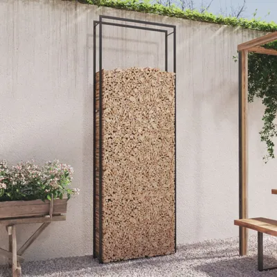 Produktbild von Möbel Brennholzregal Mattschwarz 110x28x312 cm Stahl - Kaminholzregale &29475