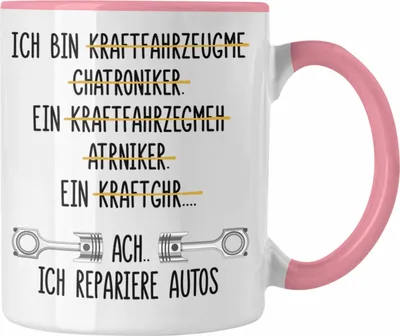 Produktbild von Trendation - KFZ Mechaniker Geschenk Lustig Tasse mit Spruch für Automechaniker Geschenkidee Kaffeetasse Werkstatt (Rosa)