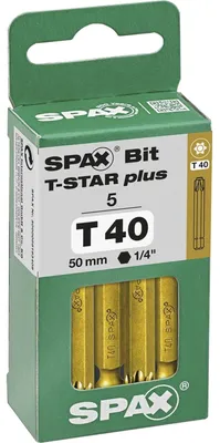 Imagen del producto de SPAX® 5000009193409 SPAX® T40 T-STAR  Plus Bits, 5 St.