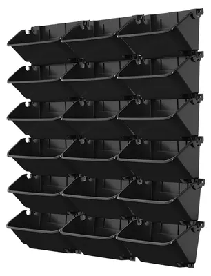 Imagen del producto de Sistema vertical de auto-riego para pared, con 18 macetas, ideal para interiores, exteriores y balcones