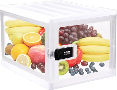 Productafbeelding van Opbergbox met cijferslot, 24 x 31 x 20 cm, transparant, geschikt voor medicijnen