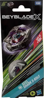 Zdjęcie produktu dla Zestaw wzmacniający Beyblade X Keel Shark 3-60LF Spinning Top - typ atakujący z systemem X-Celerator, G0194