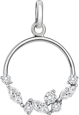 Produktbild von V Anhänger 375/- Gold 2,1cm weiß Zirkonia 371340896-2