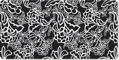Produktbild von MuchoWow® Mauspad Mousepad Muster - Blume - Schwarz und Weiß 60x30 cm - Mousepads - Maus Mat - Pad - Mausunterlage - Nachhaltig