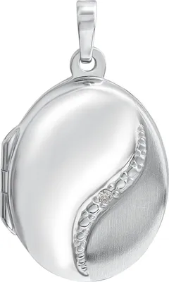Produktbild von V Medaillon 925/- Sterling Silber rhodiniert oval Zirkonia