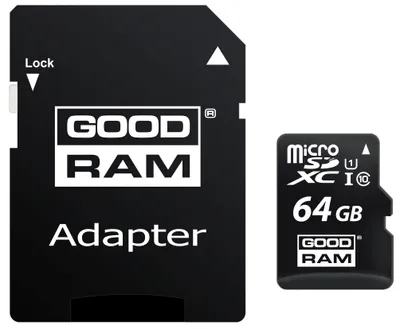 Produktbild von Goodram M1AA, 64 GB, MicroSDXC, Klasse 10, UHS-I, 100 MB/s, 10 MB/s
