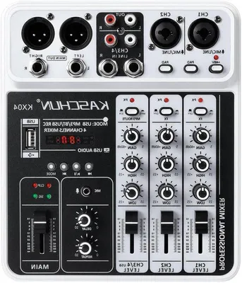 Zdjęcie produktu dla Mikser DJ-ski, 4 kanały, 20 x 17 x 4 cm, czarny
