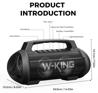 Produktbild von Tragbarer Bluetooth-Lautsprecher - D10MIC - 70 W RMS - IPX6-wasserdicht - Bluetooth 5.0 - 7650-mAh-Akku - UHF-Mikrofon - Schwarz