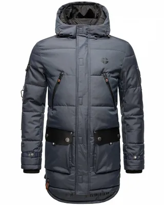 Produktbild von Stone Harbour  warme Herren Winterjacke Parka Outdoor Luxus Doppel Kapuze Tahaa Stone Blue Gr. 50 - L