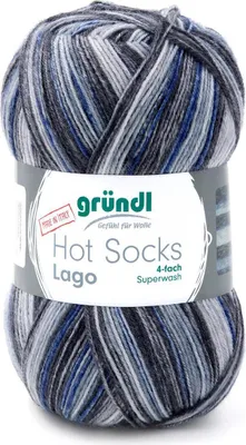 Produktbild von Gründl Hot Socks Lago, 4-fach schiefergrau-stahl-blaugrau-meliert