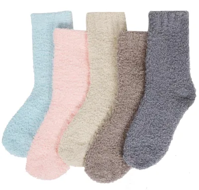 Obrázek produktu pro Pohodlné dámské ponožky, plyšové, teplé, 6 párů, vícebarevné, velikost 35-42