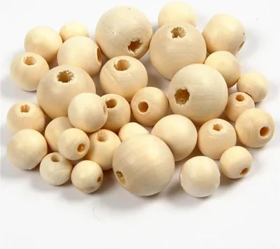 Produktbild von Creativ Company Holzperlen Set - Perlen natur 8-15 mm 532 Stück