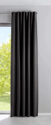 Productafbeelding van Ibenzoa® Verduisteringsgordijn met linnenlook – 100% lichtdicht, met verborgen lussen en plooiband, 250x140 cm, zwart, 100% polyester