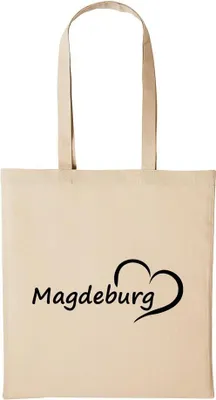 Produktbild von Huuraa Baumwollbeutel Magdeburg Geschenk Einkaufstasche Natural 10 Liter Baumwolle Magdeburg Accessoire