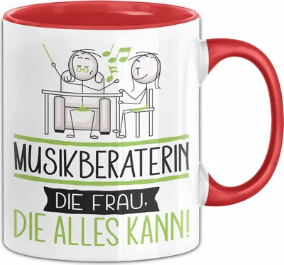 Produktbild von Musikberaterin Geschenk Tasse Becher Die Frau Die Allen Kann Geschenkidee für eine Musikberaterin Lustig (Rot)