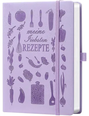 Produktbild von Rezeptbuch A5 zum Selberschreiben Hellviolett 14,5 x 21 cm 128 Seiten 120g Papier