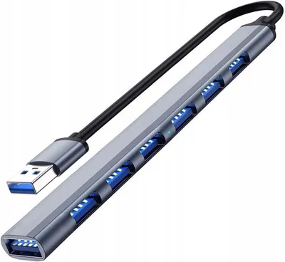 Produktbild von Novaza Tech USB Hub 2.0 3.0, 7 Ports, Silber/Graphit