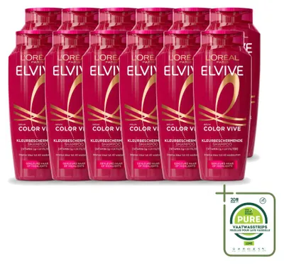 Obrázok produktu pre 12 kusov šampónu L'Oréal Paris Elvive Color Vive pre farbené vlasy, objem 250 ml - veľké balenie