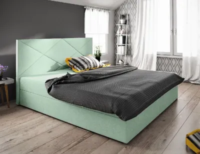 Obrázek produktu pro Manželská postel s úložným prostorem STIG 4 - 200x200, světle zelená