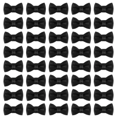 Productafbeelding van Satijnen strikjes zwart 50 stuks 1,8x1cm voor decoratie