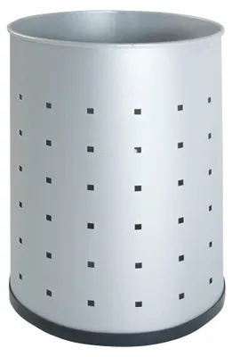 Image de Omgoods - Poubelle métallique élégante pour intérieur, 12 litres, argentée