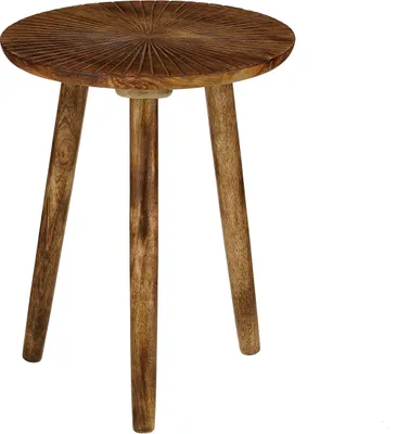 Produktbild von Mica Decorations Pomante Beistelltisch – Couchtisch aus Mangoholz – Auch als Plant Stands – Beistelltisch klein – 46 x 38 cm – Dunkelbraun