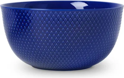 Productafbeelding van Lyngby Porcelæn - Rechthoekige kom, kleur: donkerblauw, diameter: 22 cm