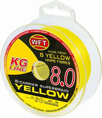 Produktbild von WFT KG 8 gelb 600m - Geflochtene Angelschnur, Durchmesser/Tragkraft:0.22mm / 29kg Tragkraft