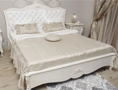 Produktbild von Casa Padrino Luxus Barock Doppelbett Weiß - Barock Schlafzimmer Möbel