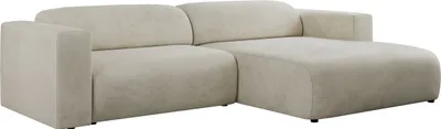 Produktbild von MKS MEBLE Ecksofa, Sofa L-Form, Wohnlandschaft L-Form, Modern Design Couch, Sofagarnitur, Couchgarnitur, Polsterecke - PASADENA -Beige Velvet - rechts seite