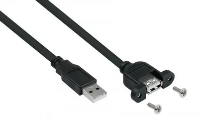Obrázek produktu pro kabelmeister USB2.0 Verlängerung A-St.-Einbaub.A schw. 0,5m