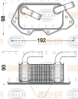 Obrázok produktu pre HELLA Chladič motorového oleja pre VW TOUAREG 7P5 a AUDI A4 Avant 8K5 B8