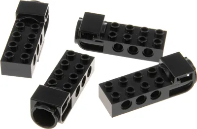Produktbild von 4x Lego Technic Stein 2x4 schwarz Griff Halterung Airjitzu Ninjago 6210749 18585