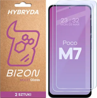 Produktbild von 2x Flexibles Hybridglas für Xiaomi POCO M7 5G, Bizon Glass Mule Duo