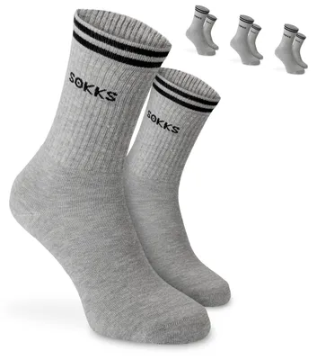 SOKKS Calzini Sportivi Scritta Grigio in Cotone — Vista 1