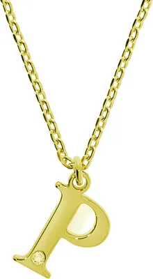 Produktbild von V Anhänger mit Kette 925/- Sterling Silber vergoldet 1 Diam.