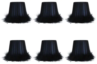 Productafbeelding van 6 stuks lampenkap van veren, blauw, geschikt voor hotelchandelier, wandlamp, decoratie, beschermhoes