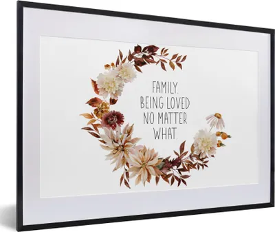 Produktbild von MuchoWow® Gerahmtes Poster Zitate - Sprichwörter - Familie, geliebt werden, egal was passiert 60x40 cm - Poster mit Schwarzem Bilderrahmen Wandposter Rahmen Foto Bilder - Schlafzimmer - Plakat in Rahmen - Drucken