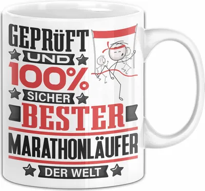 Produktbild von Marathonläufer Geschenk Lustiger Spruch für Marathonläufer Geschenkidee Bester Marathonläufer Der Welt (Weiß)