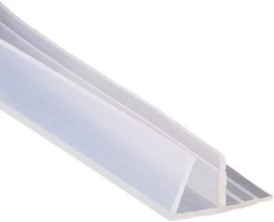 Produktbild von F-förmige Dichtungsleiste für Duschkabinen und Badewannen - 10mm Transparent