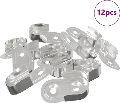 Produktbild von vidaXL Kleiderstangenhalter 12 stk. Weißes Zink 40 x 18 x 10 mm Eisen