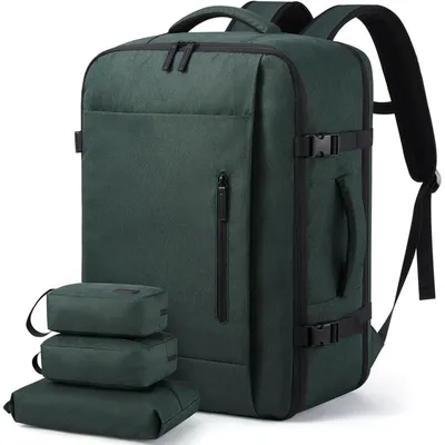 Produktbild von Reiserucksack Handgepäck Flugzeug 40L Laptop 17,3 Zoll Dunkelgrün