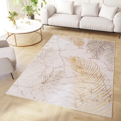 Produktbild von Koberec s krátkým vlasem Zlatá hnědá krémová 3D efekt Obývací pokoj Ložnice Design 300 x 400 cm