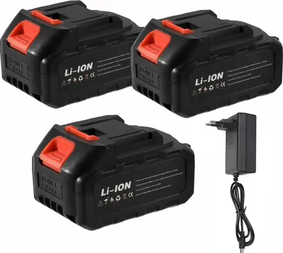 Image de Batterie lithium-ion 21 V, capacité 3 Ah/5 Ah/6 Ah, haute compatibilité, 3 batteries