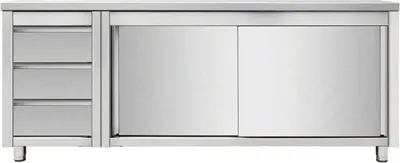 Produktbild von Arbeitsschrank Schiebetüren,Schubladen 1600x700x850mm