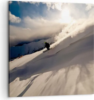 Produktbild von Bild auf Leinwand - Leinwandbild - Berge Ski Winter - 50x50cm - Wand Bild - Wanddeko - Wandbilder - Leinwanddruck - Bilder - Kunstdruck - Wanddekoration - Leinwand bilder - Wandkunst - AC50x50-0511