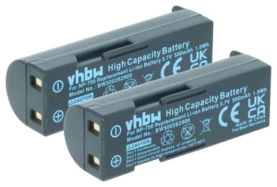 Produktbild von vhbw 2x Akku kompatibel mit Minolta Dimage X60, X50 Kamera (500 mAh, 3,7 V, Li-Ion)