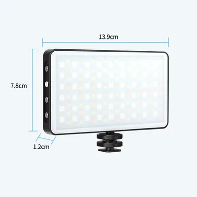 Produktbild von Tragbares RGB-Videolicht, LED-Füllfeld, 3000 K–8500 K, dimmbar, 12 Lichteffekte, CRI97+, integrierter Akku mit Kaltschuh-Adapter für Vlog, Live-Streaming, Konferenzproduktfotografie