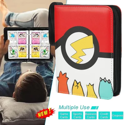 Produktbild von Pokémon Sammelkarten Album, Sammelalbum für Karten, Kunstleder Sammelalbum mit Reißverschluss, 50 Seiten 400 Taschen - 4 pocket